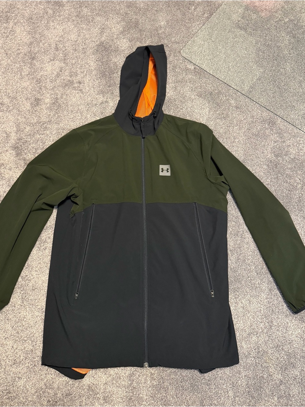 Under Armour Olive Green & Black Hooded Performance Jacket